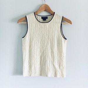 NWOT 100% Cashmere Ann Taylor Sleeveless Top Cream